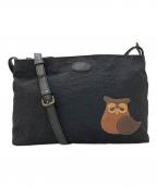 IBIZAイビザ）の古着「フクロウデザインショルダーバッグ」｜ブラック