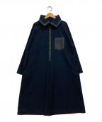 Pal'las Palaceパラスパレス）の古着「インディゴ平織りシャツワンピース」｜ネイビー