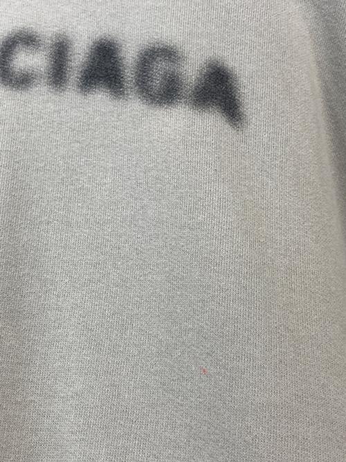 BALENCIAGA（バレンシアガ）BALENCIAGA (バレンシアガ) ピクセルロゴ ダメージ加工 プルオーバーパーカー グレー サイズ:XXSの古着・服飾アイテム
