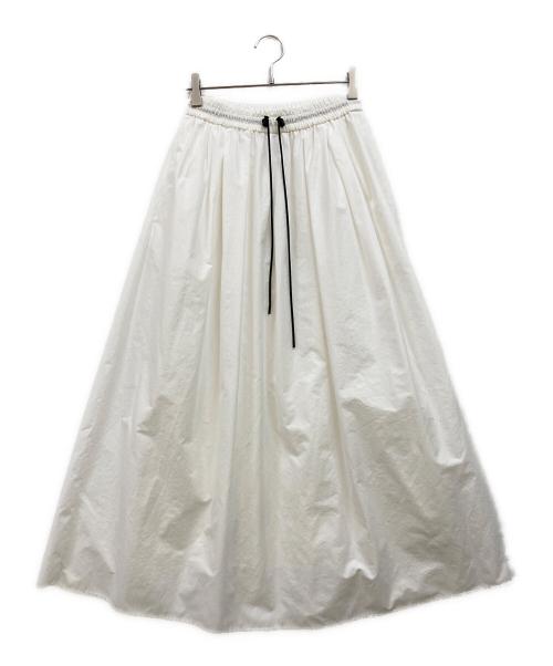 MACPHEE（マカフィー）MACPHEE (マカフィー) クリスピータフタ ギャザーロングスカート ホワイト サイズ:34の古着・服飾アイテム