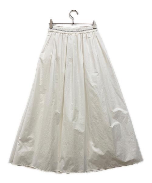 MACPHEE（マカフィー）MACPHEE (マカフィー) クリスピータフタ ギャザーロングスカート ホワイト サイズ:34の古着・服飾アイテム
