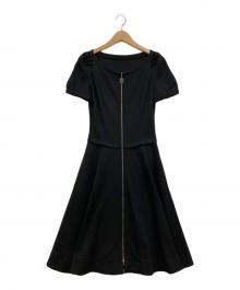 FOXEY NEWYORK（フォクシーニューヨーク）の古着「ジップアップカットソーワンピース」｜ブラック