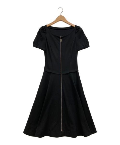 FOXEY NEWYORK（フォクシーニューヨーク）FOXEY NEWYORK (フォクシーニューヨーク) ジップアップカットソーワンピース ブラック サイズ:38の古着・服飾アイテム