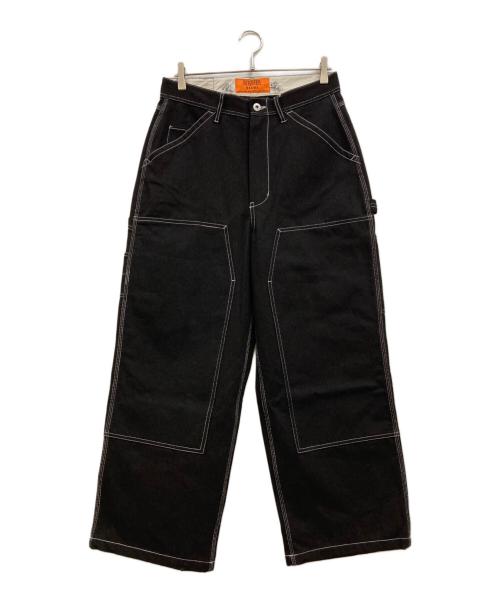 BEAMS（ビームス）BEAMS (ビームス) UNIVERSAL OVERALL (ユニバーサルオーバーオール) 別注ダブルニー デニムパンツ ブラック サイズ:Mの古着・服飾アイテム