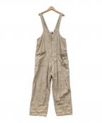 nest Robeネストローブ）の古着「リネンデッキサロペットオーバーオール」｜ベージュ