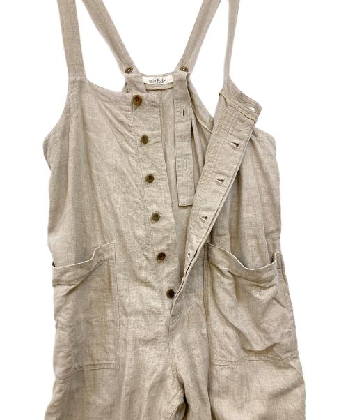 nest Robe（ネストローブ）nest Robe (ネストローブ) リネンデッキサロペットオーバーオール ベージュ サイズ:Fの古着・服飾アイテム