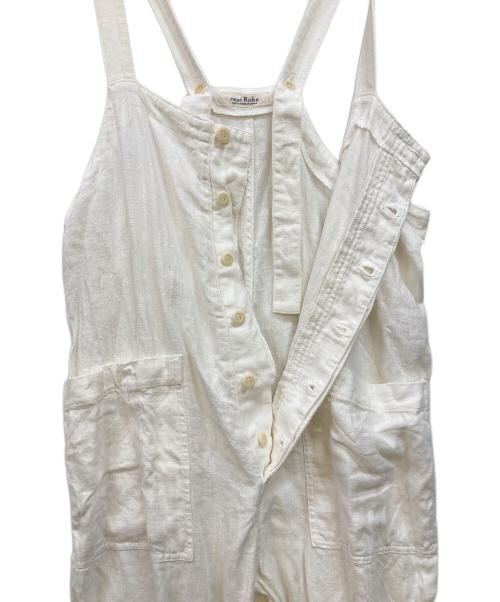 nest Robe（ネストローブ）nest Robe (ネストローブ) リネンデッキサロペット ホワイト サイズ:Fの古着・服飾アイテム