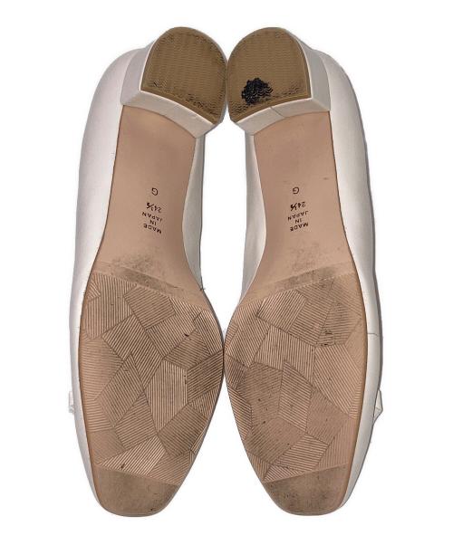 DIANA（ダイアナ）DIANA (ダイアナ) パールリボン 晴雨兼用 フラットパンプス アイボリー サイズ:24.5㎝の古着・服飾アイテム