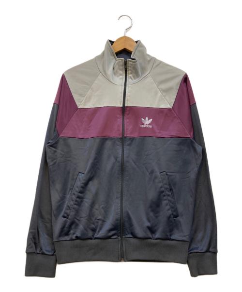 adidas（アディダス）adidas (アディダス) 80s USA製トラックジャケット グレー×パープル サイズ:Mの古着・服飾アイテム