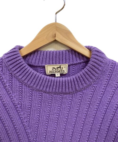 HERMES（エルメス）HERMES (エルメス) カシミヤクルーネックニット パープル サイズ:Mの古着・服飾アイテム