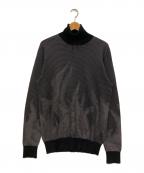 HERMESエルメス）の古着「シルク混ファイヤーモチーフタートルネックニット」｜ブラック