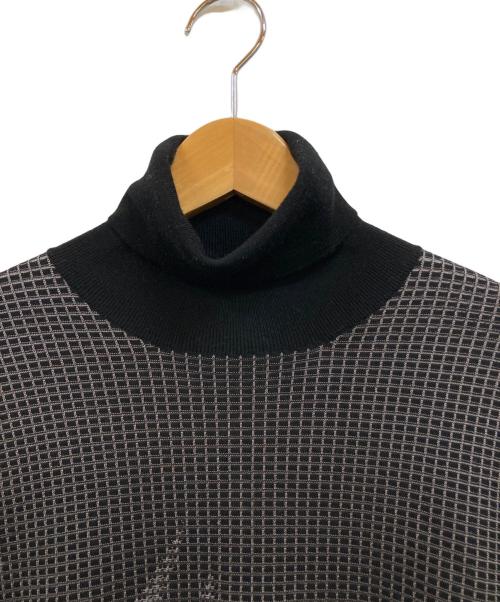 HERMES（エルメス）HERMES (エルメス) シルク混ファイヤーモチーフタートルネックニット ブラック サイズ:Mの古着・服飾アイテム