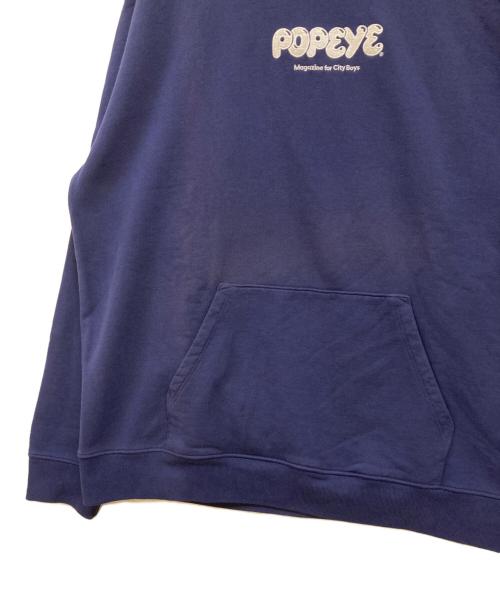POPEYE（ポパイ）POPEYE (ポパイ) POPEYE Logo Hoodie ポパイ フーディー パーカー ネイビー サイズ:XXLの古着・服飾アイテム