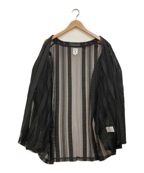 South2 West8（サウスツー ウエストエイト）South2 West8 (サウスツー ウエストエイト) Vネックメッシュカーディガン ブラック サイズ:Lの古着・服飾アイテム