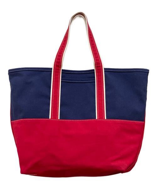 L.L.Bean（エルエルビーン）L.L.Bean (エルエルビーン) BEAMS (ビームス) 別注 Deep Bottom Deluxe Boat and Tote Large トートバッグ ネイビー×レッドの古着・服飾アイテム