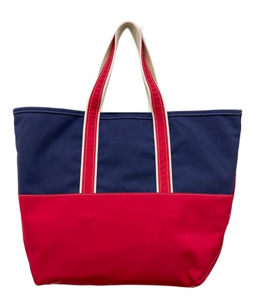 L.L.Bean（エルエルビーン）L.L.Bean (エルエルビーン) BEAMS (ビームス) 別注 Deep Bottom Deluxe Boat and Tote Large トートバッグ ネイビー×レッドの古着・服飾アイテム