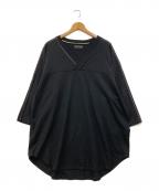 s'yteサイト）の古着「AIRY JERSEY BLIND STITCH LAYERED LONG-SLEEVE ステッチデザインカットソー Tシャツ」｜ブラック