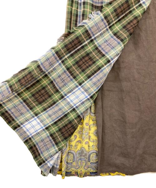 O'NEIL OF DUBLIN（オニールオブダブリン）O'NEIL OF DUBLIN (オニールオブダブリン) Hampstead (ハムステッド) ペイズリーチェックラップスカート ブラウン サイズ:US6の古着・服飾アイテム