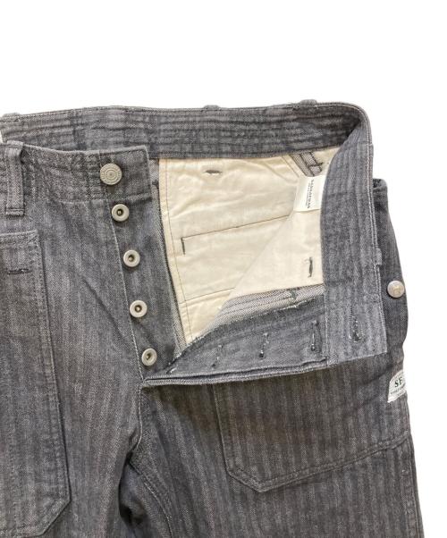 SASSAFRAS（ササフラス）SASSAFRAS (ササフラス) ヘリンボーンワークパンツ ブラック サイズ:Sの古着・服飾アイテム