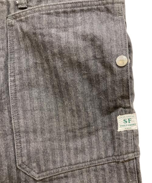 SASSAFRAS（ササフラス）SASSAFRAS (ササフラス) ヘリンボーンワークパンツ ブラック サイズ:Sの古着・服飾アイテム