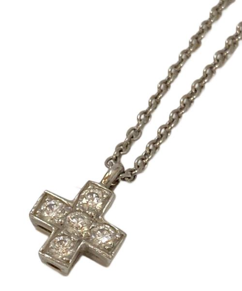 TIFFANY & Co.（ティファニー）TIFFANY & Co. (ティファニー) クルーシーフォーム モール クロス 5ポイント ダイヤモンド PT950 ネックレス シルバー(留め具一部イエローゴールド)の古着・服飾アイテム
