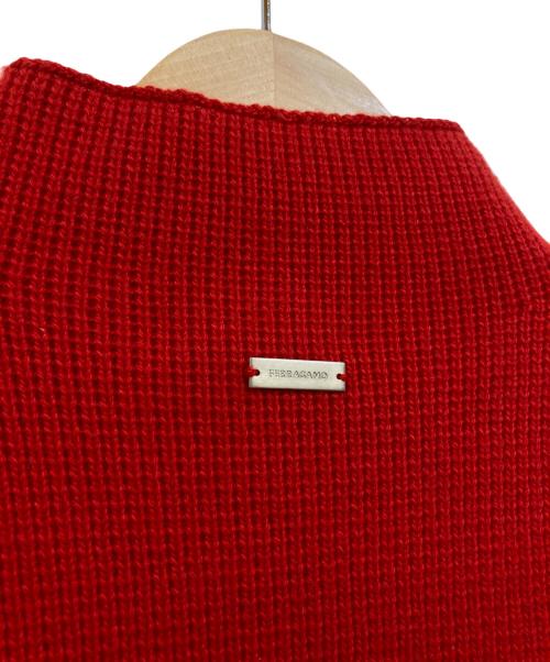 Ferragamo（フェラガモ）Ferragamo (フェラガモ) ボディスーツ カシミヤ混ニット レッド サイズ:Mの古着・服飾アイテム