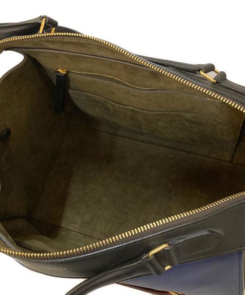 CELINE（セリーヌ）CELINE (セリーヌ) SMALL RING スモールリング ハンドバッグ ブルー×カーキ×レッドの古着・服飾アイテム