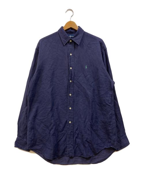 POLO RALPH LAUREN（ポロ・ラルフローレン）POLO RALPH LAUREN (ポロ・ラルフローレン) BLAKE シルクリネンシャツ ネイビー サイズ:Mの古着・服飾アイテム