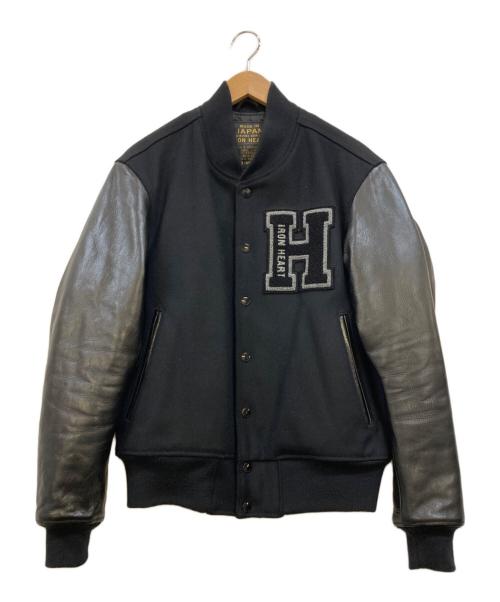 IRON HEART（アイアンハート）IRON HEART (アイアンハート) ホースハイド×メルトン アワードジャケット ブラック サイズ:Mの古着・服飾アイテム