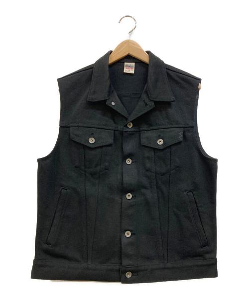 IRON HEART（アイアンハート）IRON HEART (アイアンハート) 黒鎧デニムベスト トラッカージャケット ブラック サイズ:38の古着・服飾アイテム