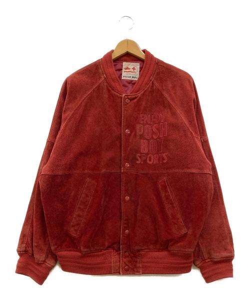 POSH BOY（ポッシュボーイ）POSH BOY (ポッシュボーイ) USED スタジャン レザージャケット レッド サイズ:Fの古着・服飾アイテム