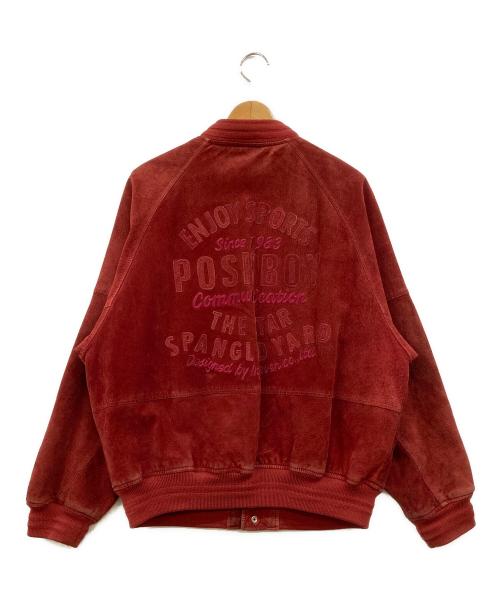 POSH BOY（ポッシュボーイ）POSH BOY (ポッシュボーイ) USED スタジャン レザージャケット レッド サイズ:Fの古着・服飾アイテム
