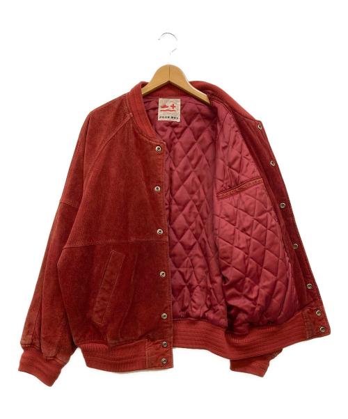 POSH BOY（ポッシュボーイ）POSH BOY (ポッシュボーイ) USED スタジャン レザージャケット レッド サイズ:Fの古着・服飾アイテム
