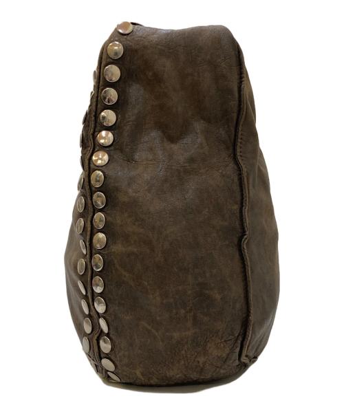 MARNI（マルニ）MARNI (マルニ) スタッズ Wジップ レザーショルダーバッグ ブラウンの古着・服飾アイテム