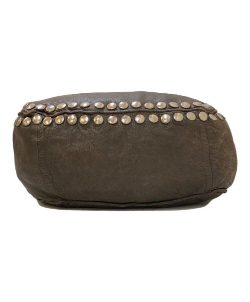 MARNI（マルニ）MARNI (マルニ) スタッズ Wジップ レザーショルダーバッグ ブラウンの古着・服飾アイテム