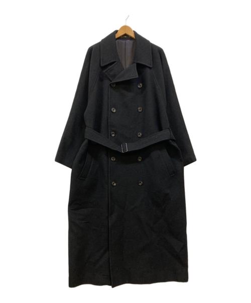 ato（アトウ）ato (アトウ) DOUBLE BREASTED BELTED COAT ベルテッドコート ブラック サイズ:46の古着・服飾アイテム