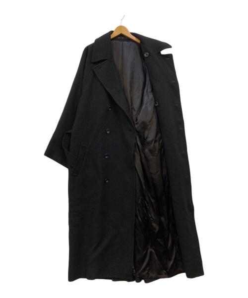 ato（アトウ）ato (アトウ) DOUBLE BREASTED BELTED COAT ベルテッドコート ブラック サイズ:46の古着・服飾アイテム