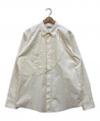 HERMESエルメス）の古着「袖セリエボタン ピンタックデザインシャツ」｜アイボリー