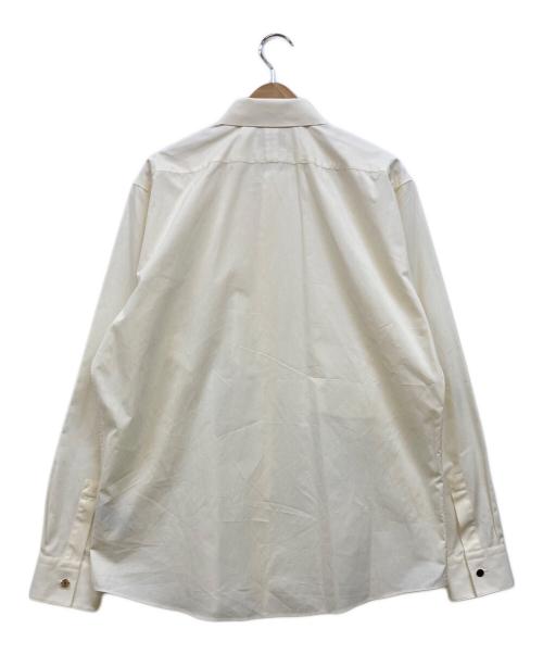 HERMES（エルメス）HERMES (エルメス) 袖セリエボタン ピンタックデザインシャツ アイボリー サイズ:41/16の古着・服飾アイテム