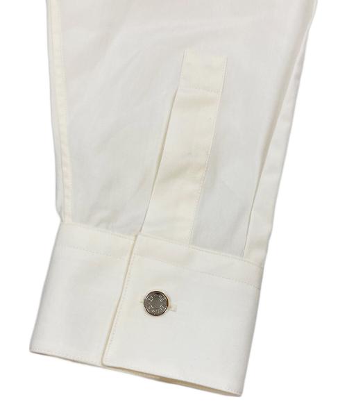 HERMES（エルメス）HERMES (エルメス) 袖セリエボタン ピンタックデザインシャツ アイボリー サイズ:41/16の古着・服飾アイテム