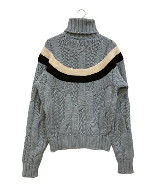 HERMES（エルメス）HERMES (エルメス) カシミヤ混タートルネック3Dニット ブルー サイズ:Mの古着・服飾アイテム