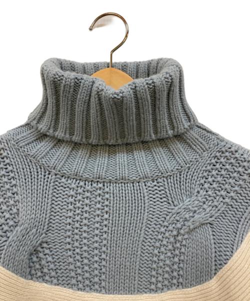 HERMES（エルメス）HERMES (エルメス) カシミヤ混タートルネック3Dニット ブルー サイズ:Mの古着・服飾アイテム