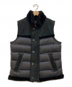 EMMETIエンメティ）の古着「ムートン切替ダウンベスト」｜ブラック