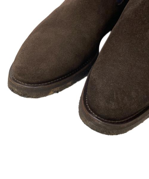 DOUCAL'S（デュカルス）DOUCAL'S (デュカルス) サイドゴア スウェードブーツ ブラウン×ネイビー サイズ:38 1/2の古着・服飾アイテム