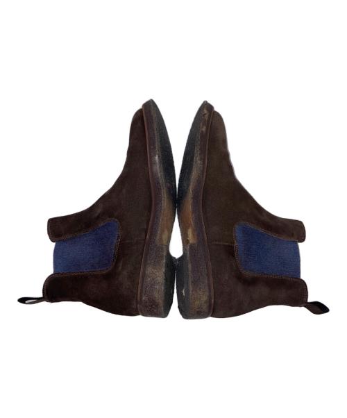 DOUCAL'S（デュカルス）DOUCAL'S (デュカルス) サイドゴア スウェードブーツ ブラウン×ネイビー サイズ:38 1/2の古着・服飾アイテム