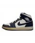NIKE (ナイキ) AIR JORDAN 1 MID ハイカットスニーカー ネイビー×ホワイト サイズ:28㎝：7000円