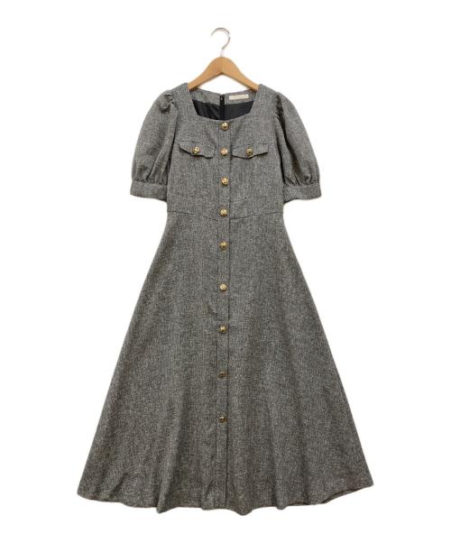 PROPORTION BODY DRESSING（プロポーションボディドレッシング）PROPORTION BODY DRESSING (プロポーションボディドレッシング) フロント釦スクエアネックワンピース グレー サイズ:XSの古着・服飾アイテム