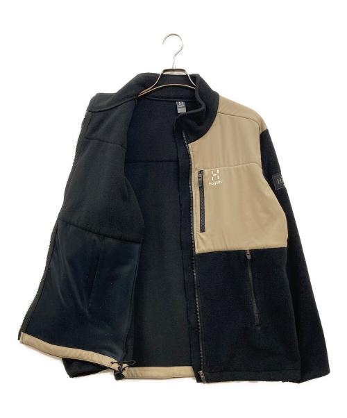 HAGLOFS（ホグロフス）HAGLOFS (ホグロフス) Combination Fleece JK ベージュ×ブラック サイズ:Lの古着・服飾アイテム