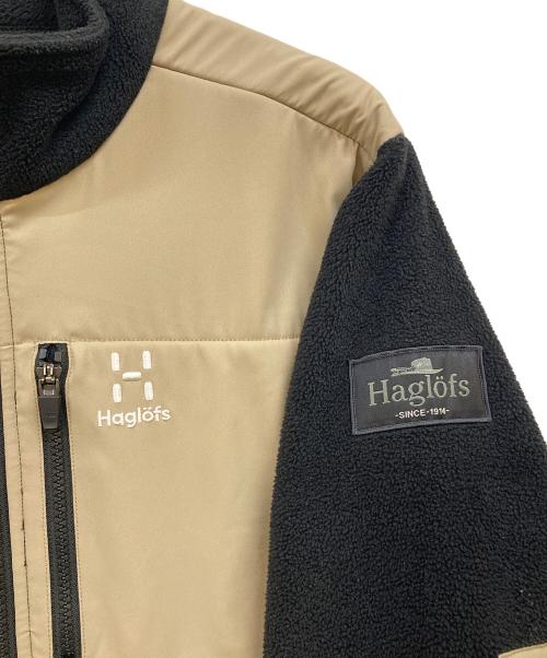 HAGLOFS（ホグロフス）HAGLOFS (ホグロフス) Combination Fleece JK ベージュ×ブラック サイズ:Lの古着・服飾アイテム
