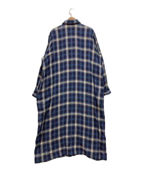 45R（フォーティファイブ・アール）45R (フォーティファイブ・アール) ツイル二重織のドレス ワンピース ネイビー サイズ:０の古着・服飾アイテム